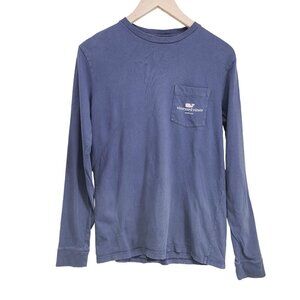 Vineyard Vines Whale Long-Sleeve Pocket Tee Men's Size XS Blue Flag Madison WI